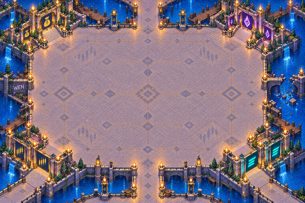 The Square at night
