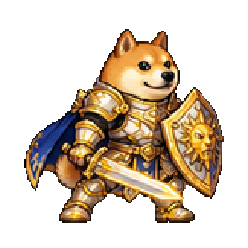 Doggo in Gold-standard Paladin skin