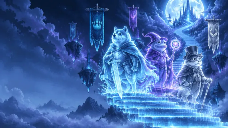 Ghostly champions on glowing stairs
